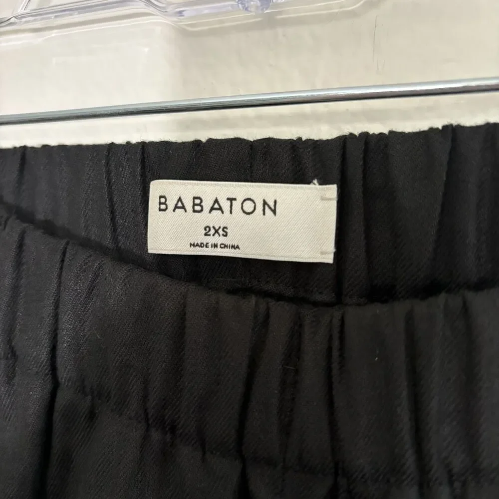 Babaton Aritzia Elastic Waist Joggers Linen Blend Black XXS